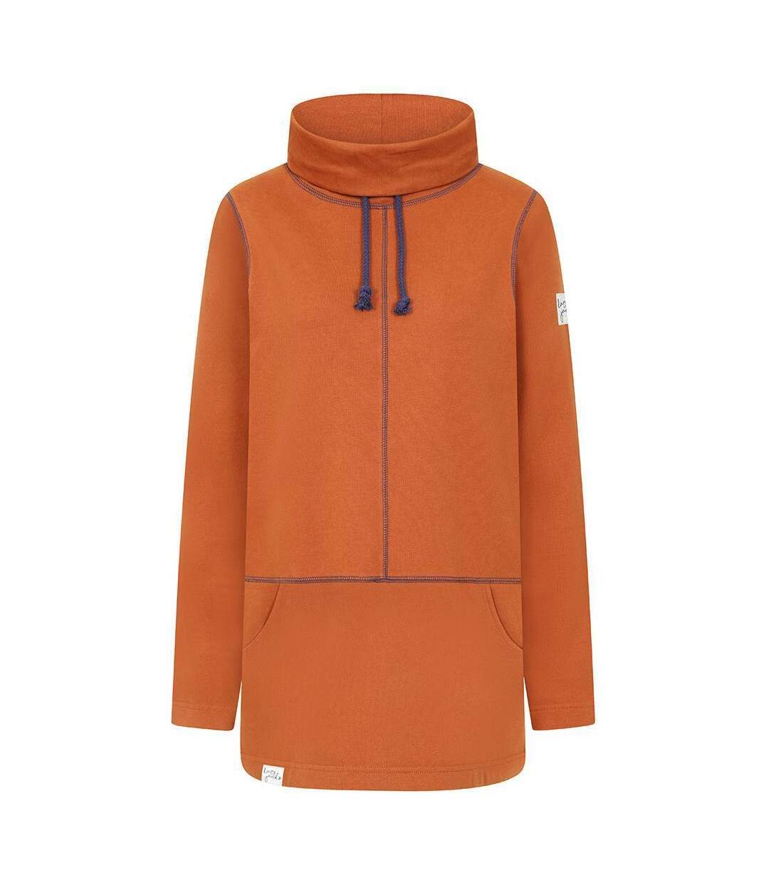 Womens/ladies High-neck Sweatshirt Rust Lazy Jacks-1