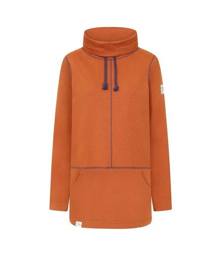 Womens/ladies High-neck Sweatshirt Rust Lazy Jacks
