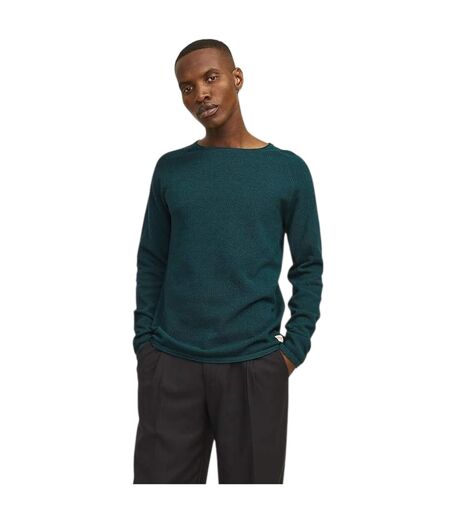 Mens Textured Regular Raglan Jumper Deep Teal Jack And Jones