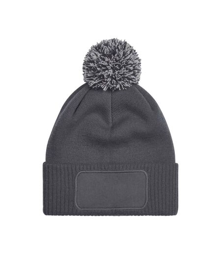 Unisex adults snowstar printers beanie graphite grey/light grey Beechfield