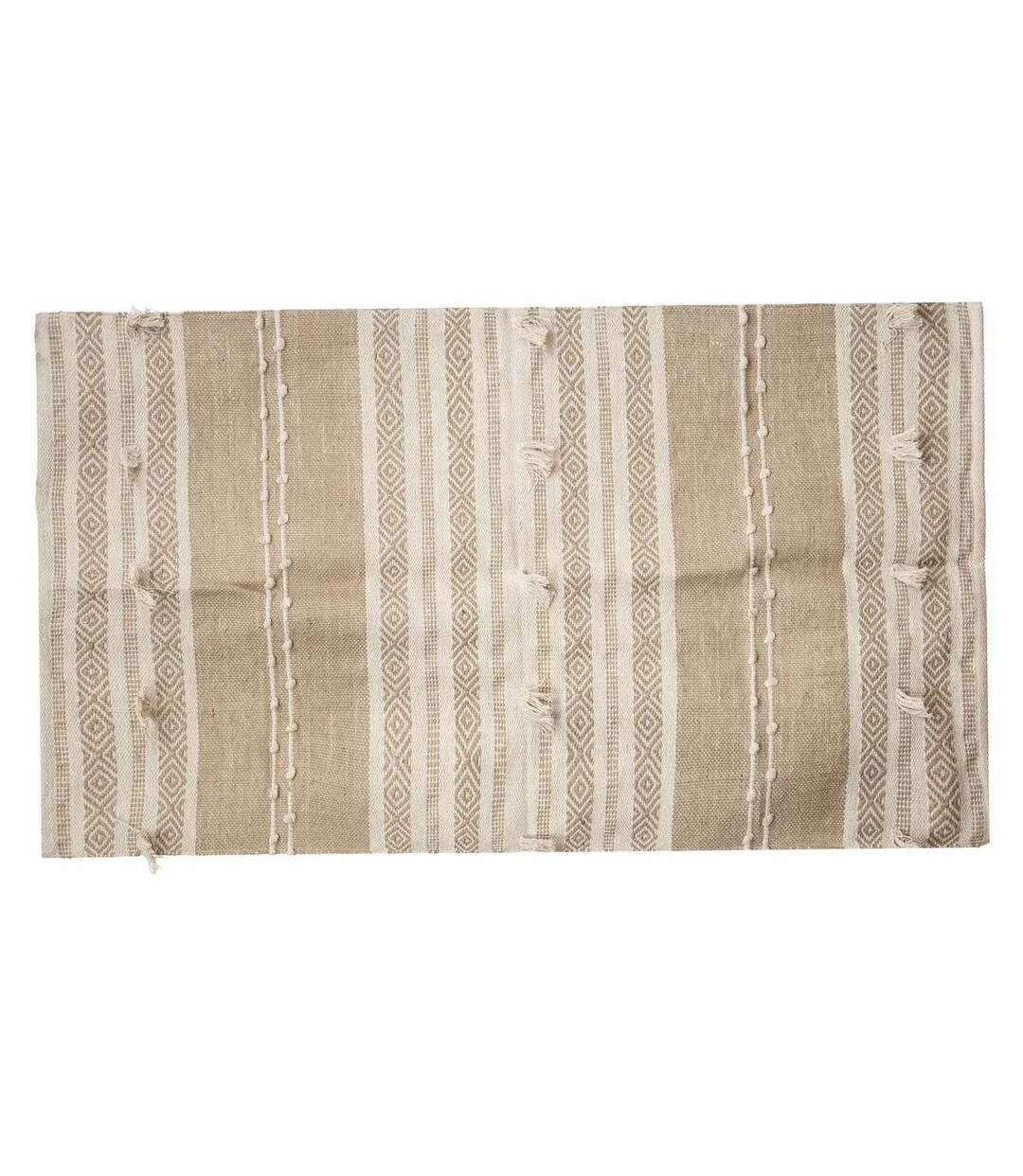 Tapis Déco en Jute 3D Pompons 90x150cm Ivoire-1
