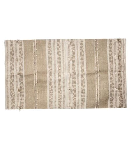 Tapis Déco en Jute 3D Pompons 90x150cm Ivoire