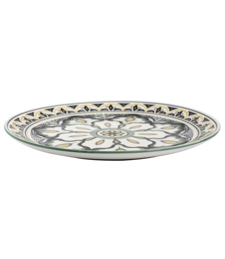 Lot de 6 Assiettes Plates Mandala 26cm Vert