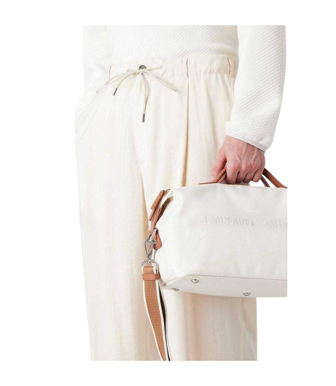 Mens Trousers Cream Emporio Armani-4