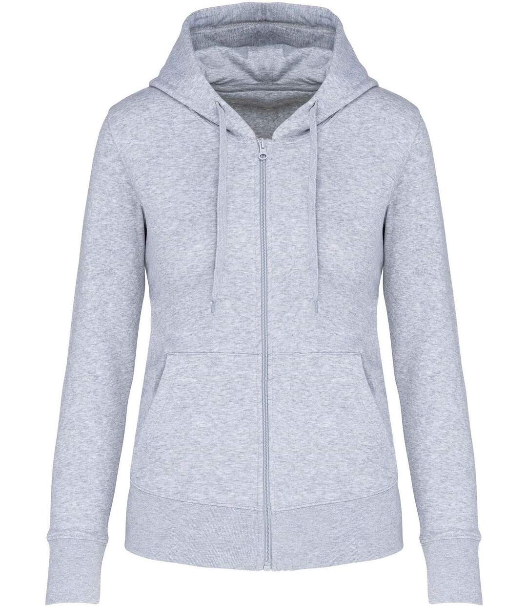 Sweat à capuche zippé écoresponsable - femme - K4031 - gris chiné