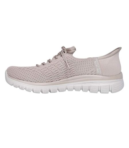 Womens/ladies First Blush Slip-in Trainers Taupe Skechers