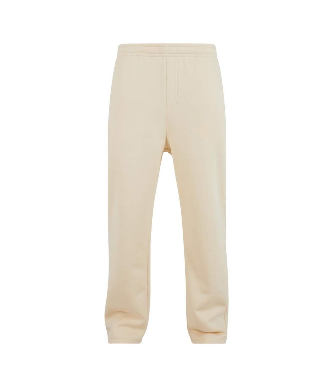 Unisex adult fluffy jogging bottoms white sand Build Your Brand-1