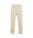Unisex adult fluffy jogging bottoms white sand Build Your Brand-1