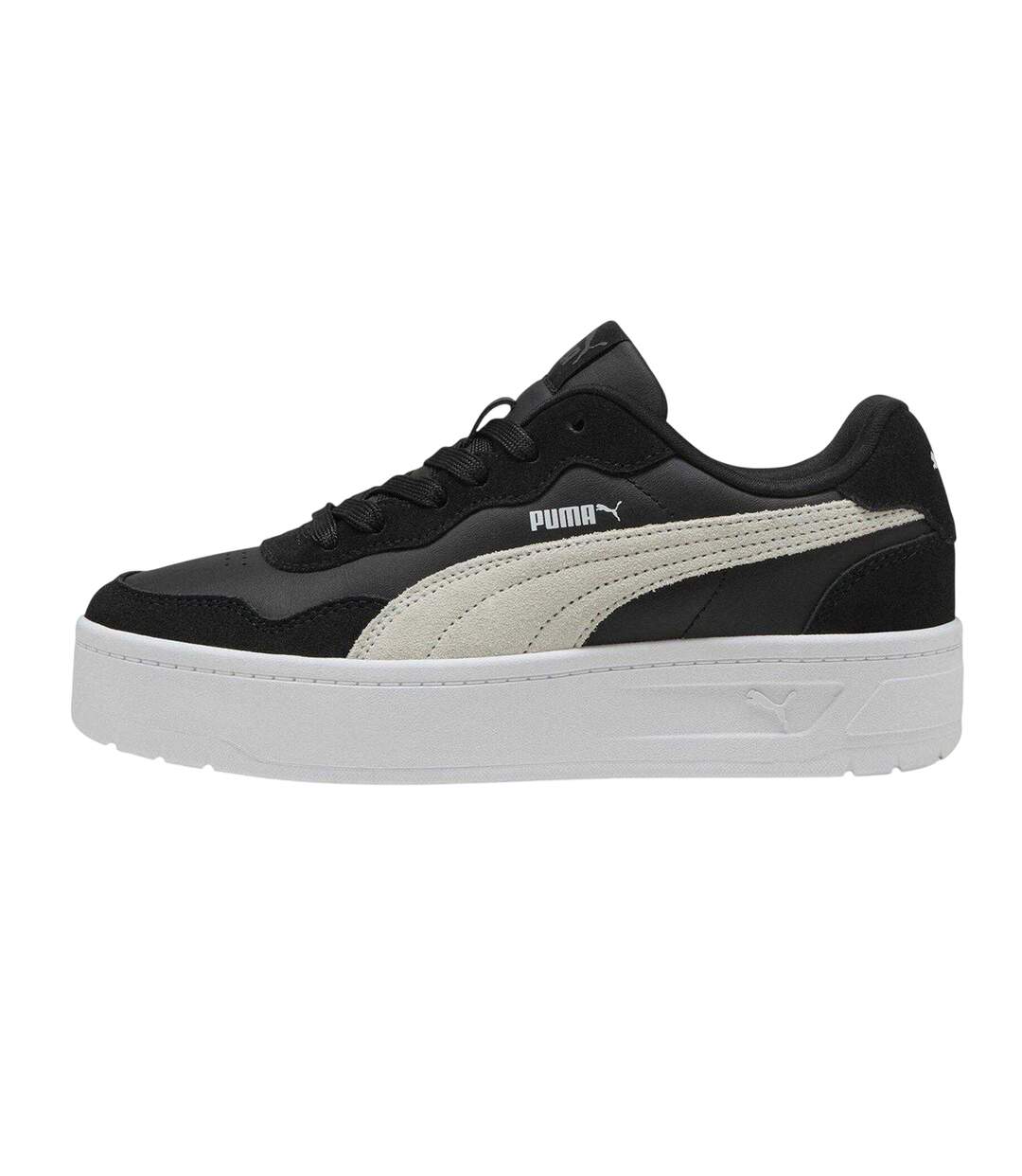 Womens/ladies Court Lally Skye Leather Platform Trainers Surf Quarry Grey Puma-1