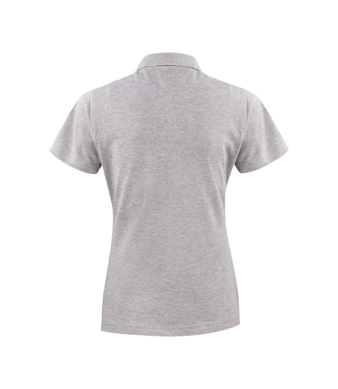 Womens/ladies Surf Polo Shirt Grey Melange Printer-2