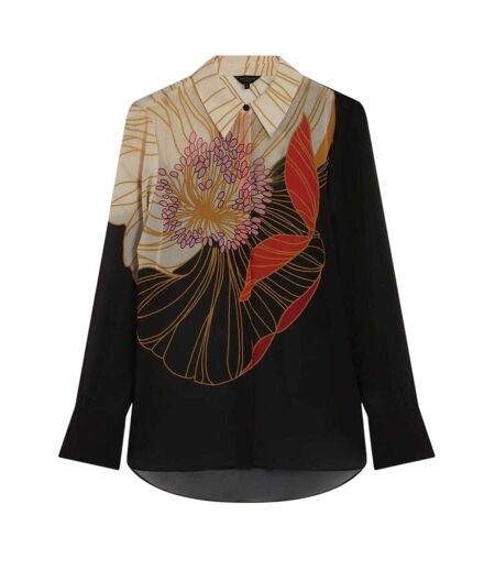 Blouse Manches Longues Motif/style Floral Femme Noir Ted Baker