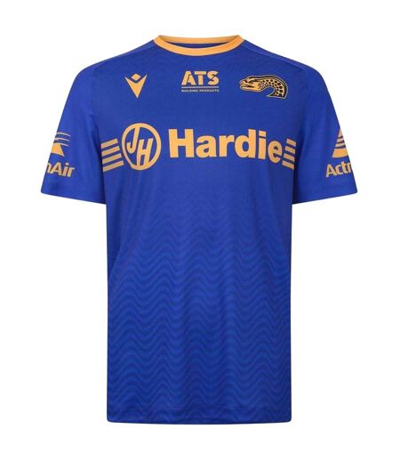 Mens 2025 Macron Training T-shirt Blue Yellow Parramatta Eels