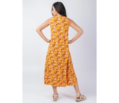 Robe longue viscose coupe ample Maita imprimé estival Coton Du Monde