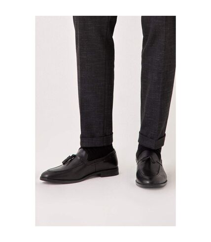 Debenhams Mens Abingdon Tassel Leather Loafers (Black) - UTDH6391
