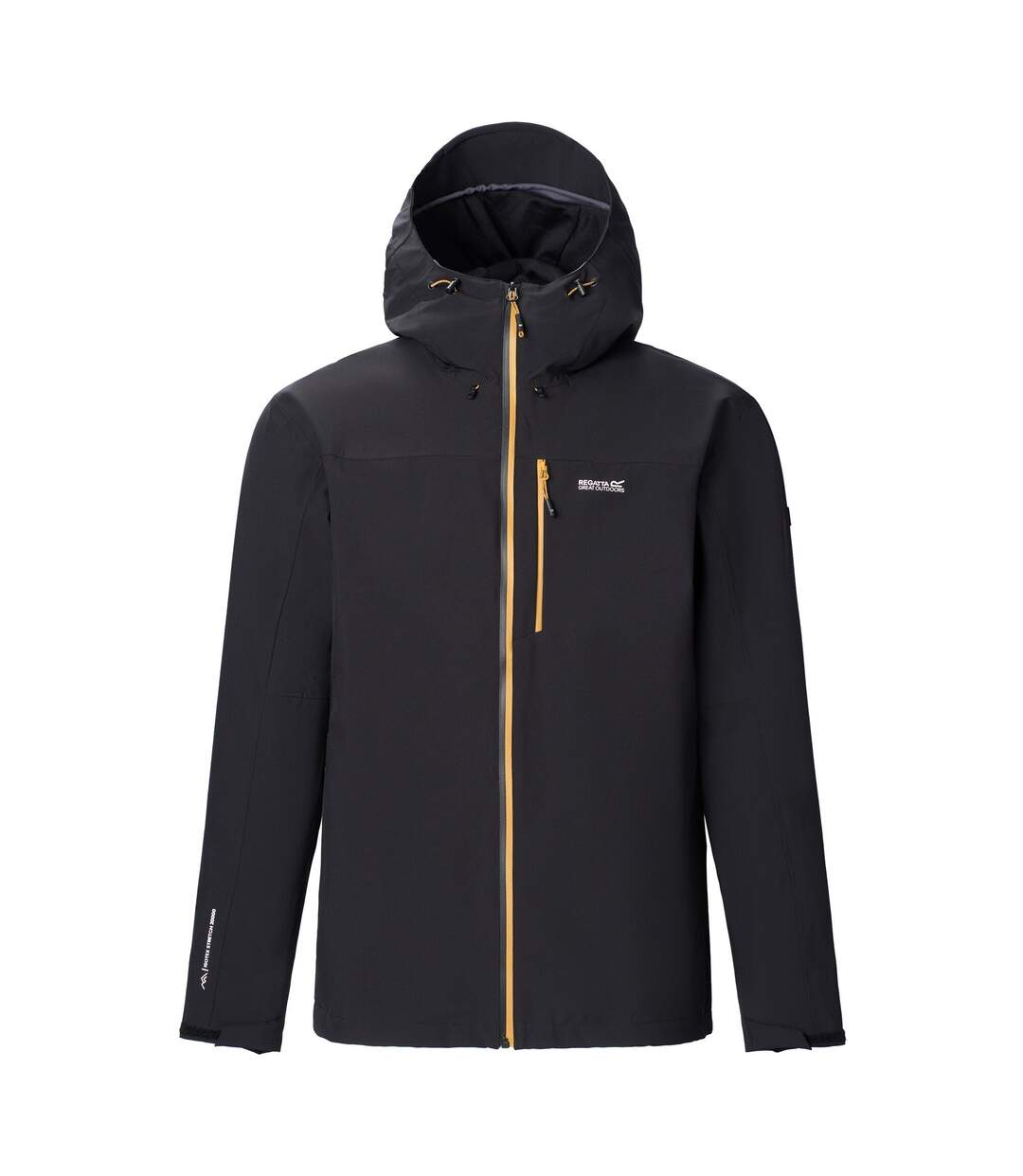 Veste Imperméable À Capuche Birchdale Homme Noir Jaune Sombre Regatta-2