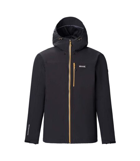 Veste Imperméable À Capuche Birchdale Homme Noir Jaune Sombre Regatta
