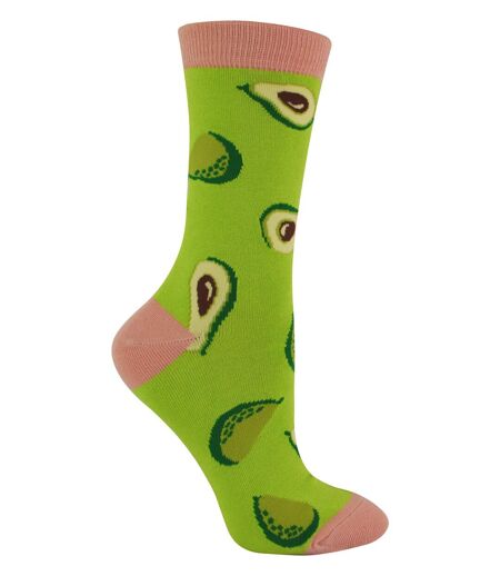 Women's Novelty Funny Fruit Socks | Miss Sparrow | Funky Watermelon Avocado Lemons Design Bamboo Socks