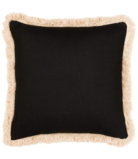 Oromo fringe cushion cover 45cm x 45cm brown Paoletti