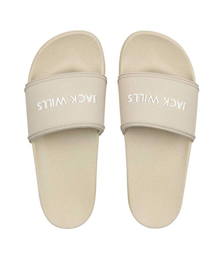 Mens Logo Sliders Off White Jack Wills