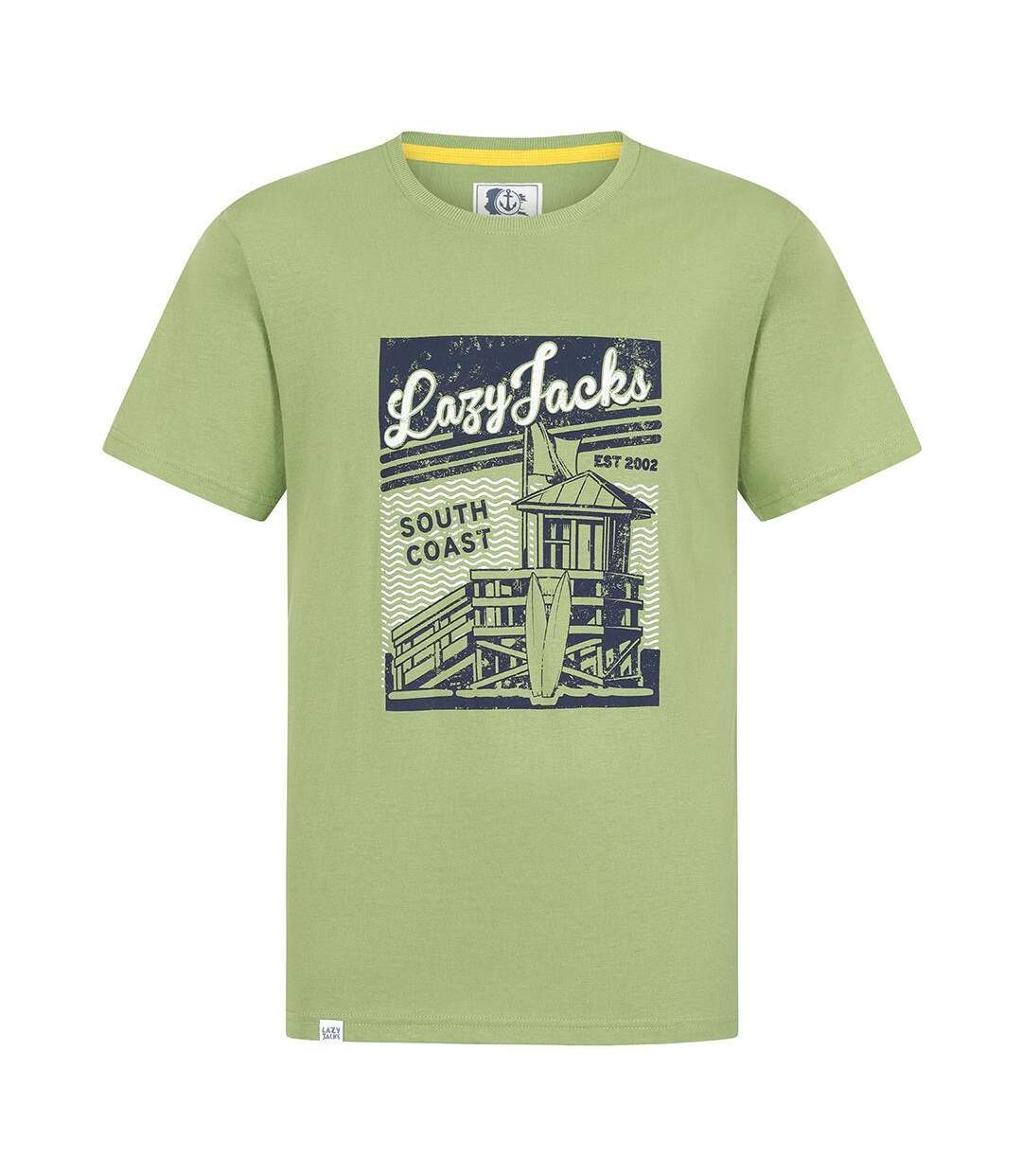 T-shirt Motif/style Imprimé Homme Vert Clair Lazy Jacks-1