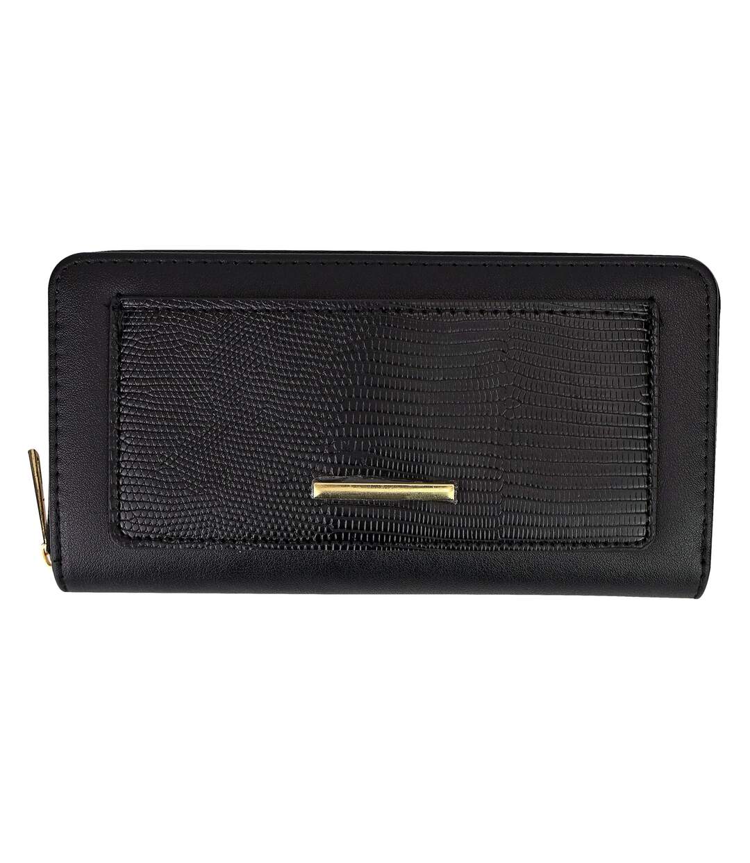 Ladies Faux Leather Wallet Large Textured Purse with Metal Detail Organiser-1