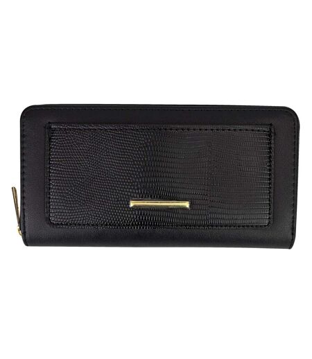 Ladies Faux Leather Wallet Large Textured Purse with Metal Detail Organiser