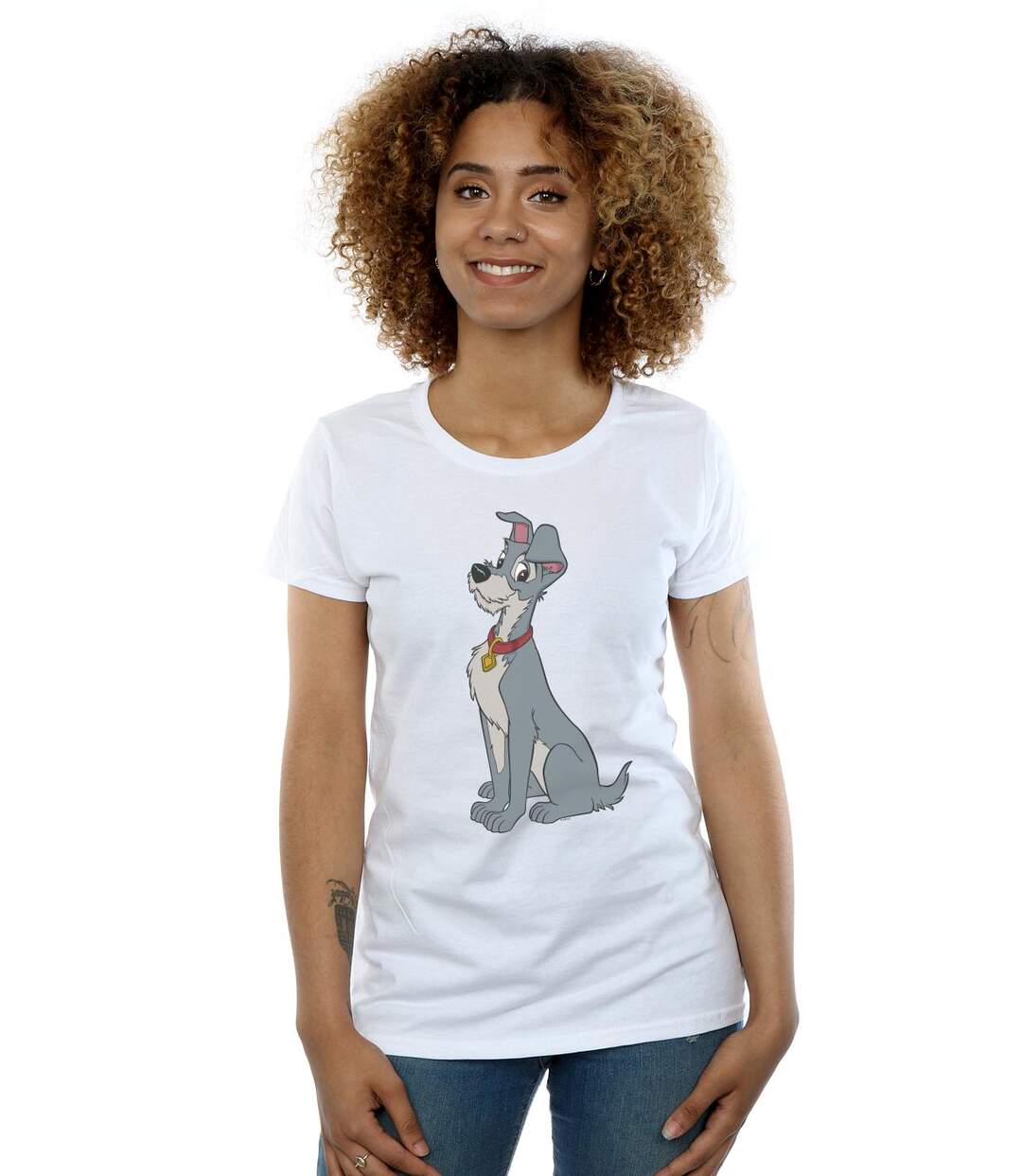 Disney - T-shirt LADY AND THE TRAMP SPAGHETTI HEART - Femme (Blanc) - UTBI16184-2