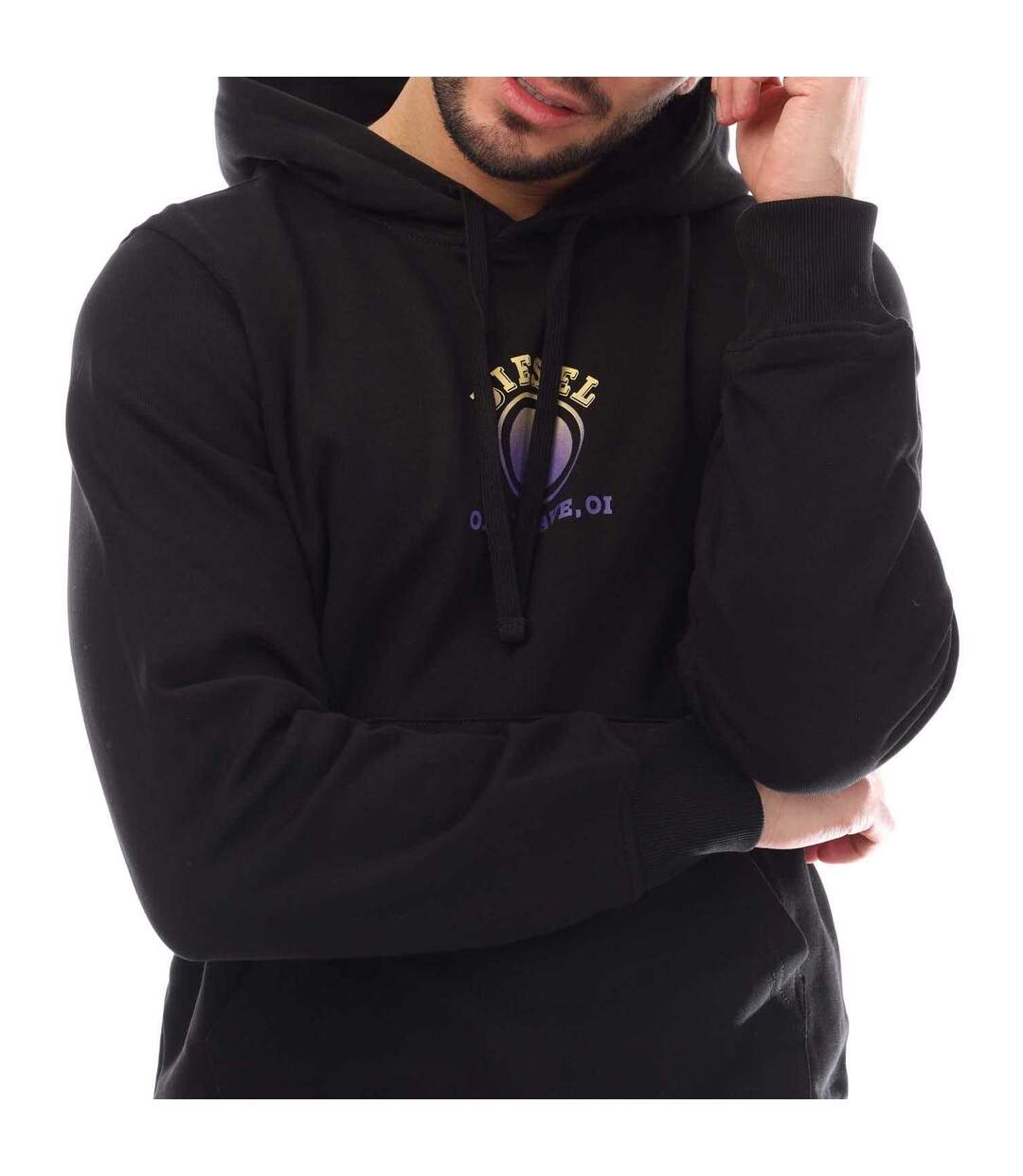 Sweat À Capuche S Ginn E Homme Noir Diesel-3