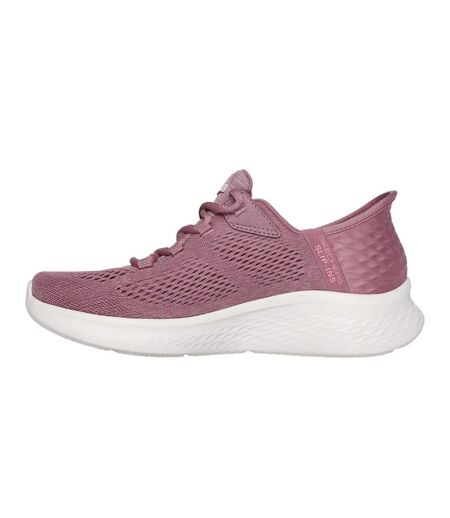 Womens/ladies Skech-lite Pro Natural Trainers Dark Mauve Skechers