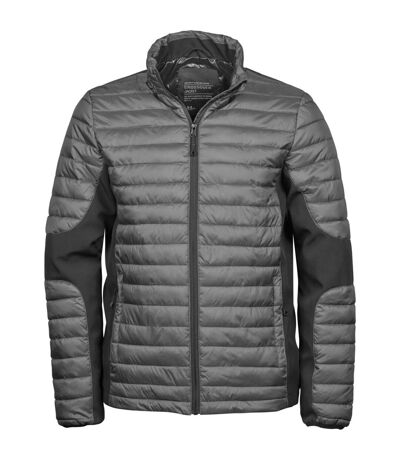 Tee Jays Mens Crossover Padded Jacket (Space Grey/Black)