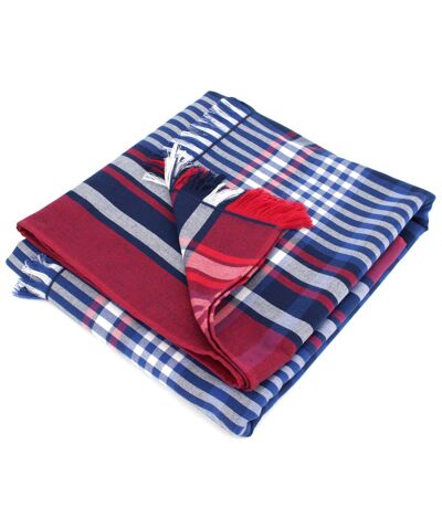 Fouta doublée éponge 100x180 cm CALADOR Multicolore rouge