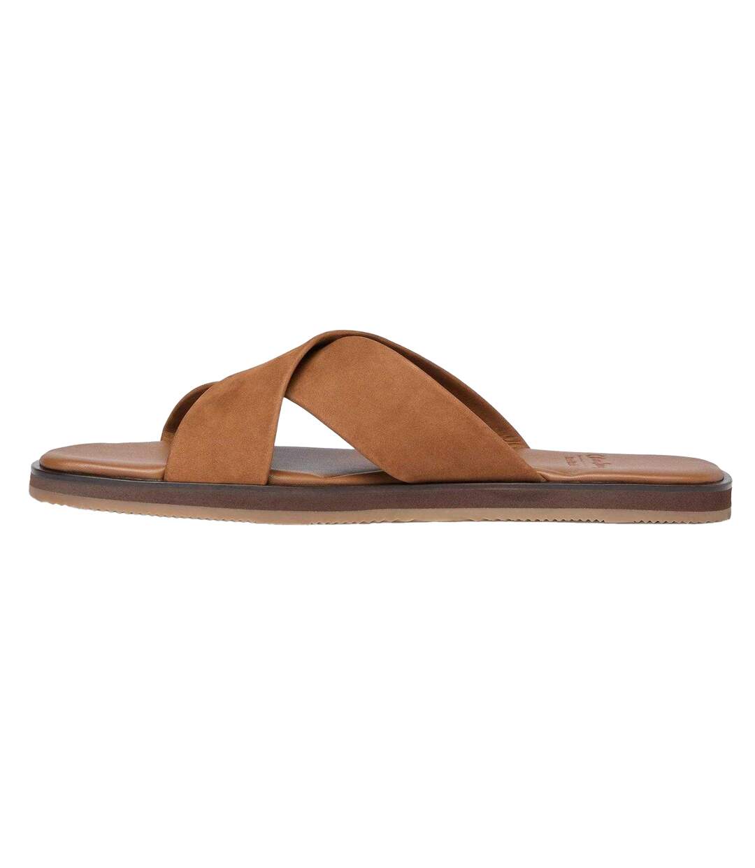 Mens Chesil Leather Cross Strap Flat Flip Flops Tan Oliver Sweeney-2