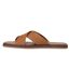 Mens Chesil Leather Cross Strap Flat Flip Flops Tan Oliver Sweeney-2