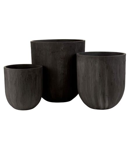 Lot de 3 Vases Ronds Design Zera 61cm Noir
