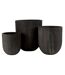 Lot de 3 Vases Ronds Design Zera 61cm Noir-1
