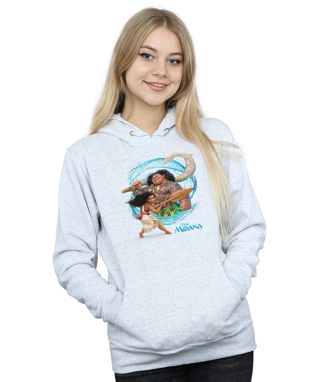 Disney - Sweat à capuche MOANA AND MAUI WAVE - Femme (Gris chiné) - UTBI11568-2