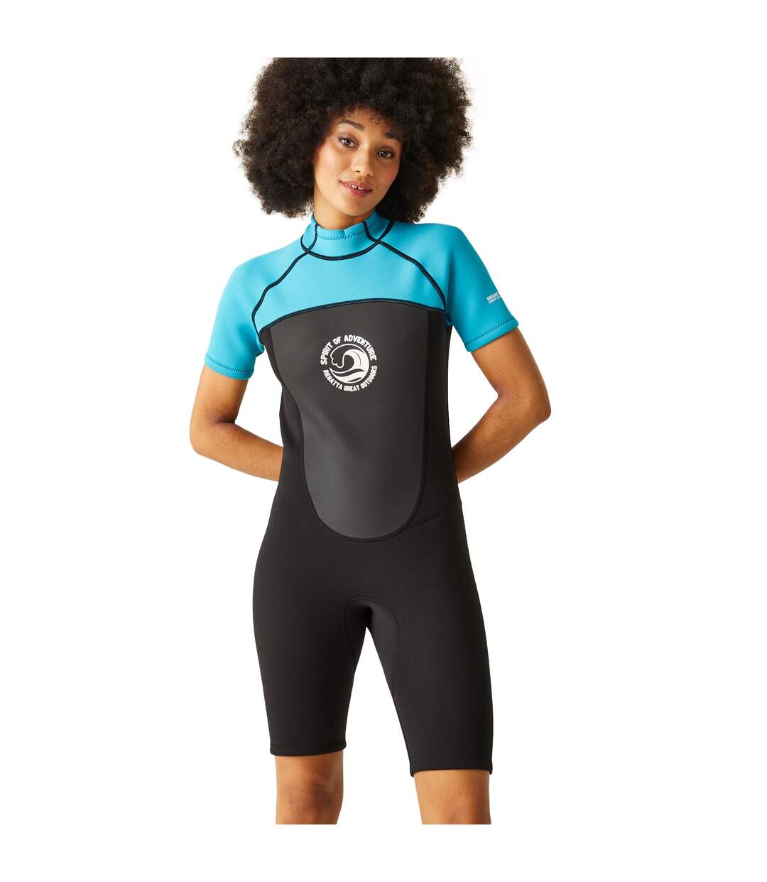 Combinaison De Plongée Shorty Femme Bleu Tahoe Noir Regatta-4