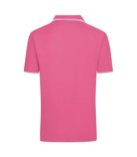 Polo Homme Rose Blanc James And Nicholson