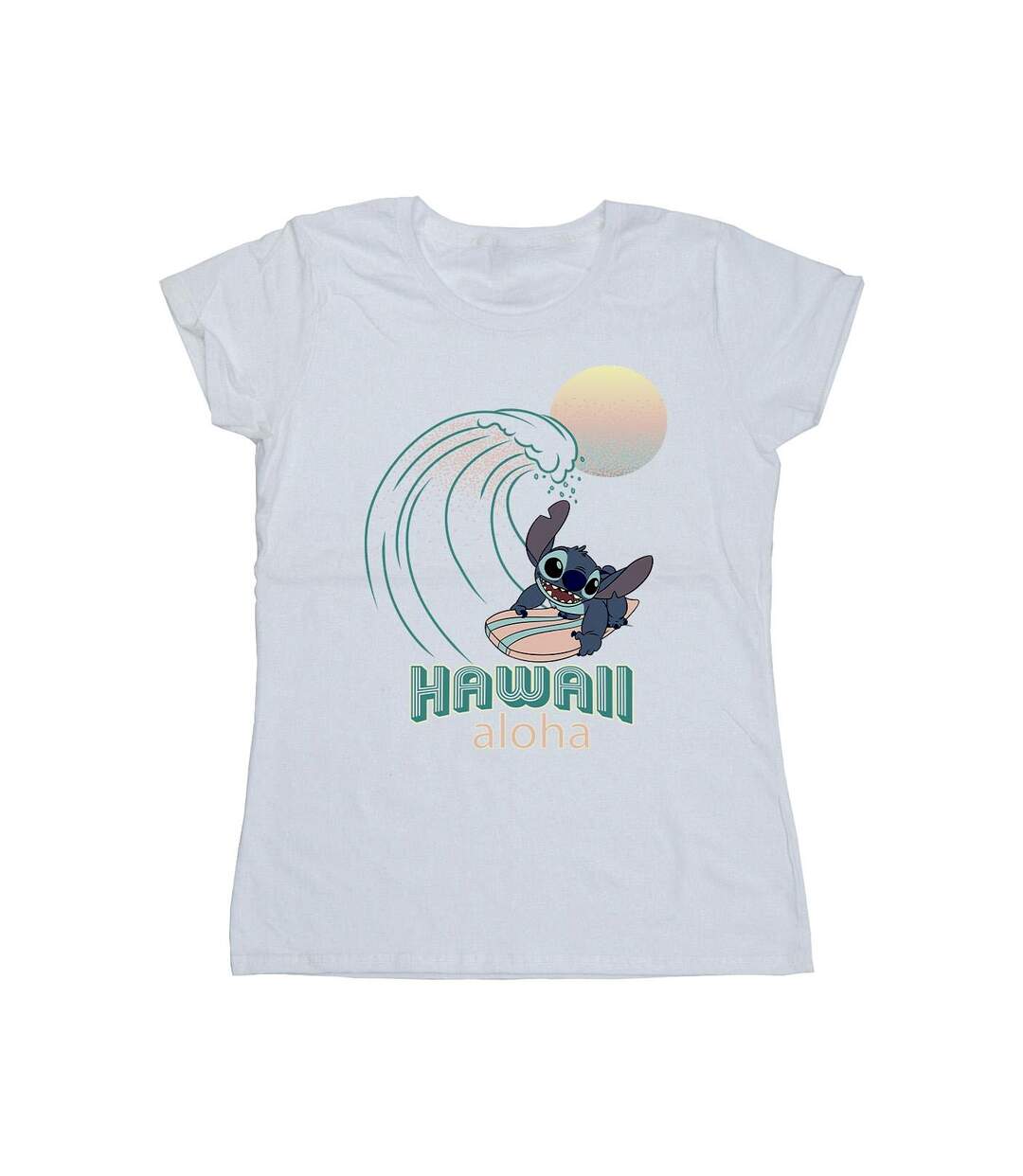 Disney T-shirt en coton Lilo And Stitch Hawaii Femme/Femme (Blanc) - UTBI25506-1