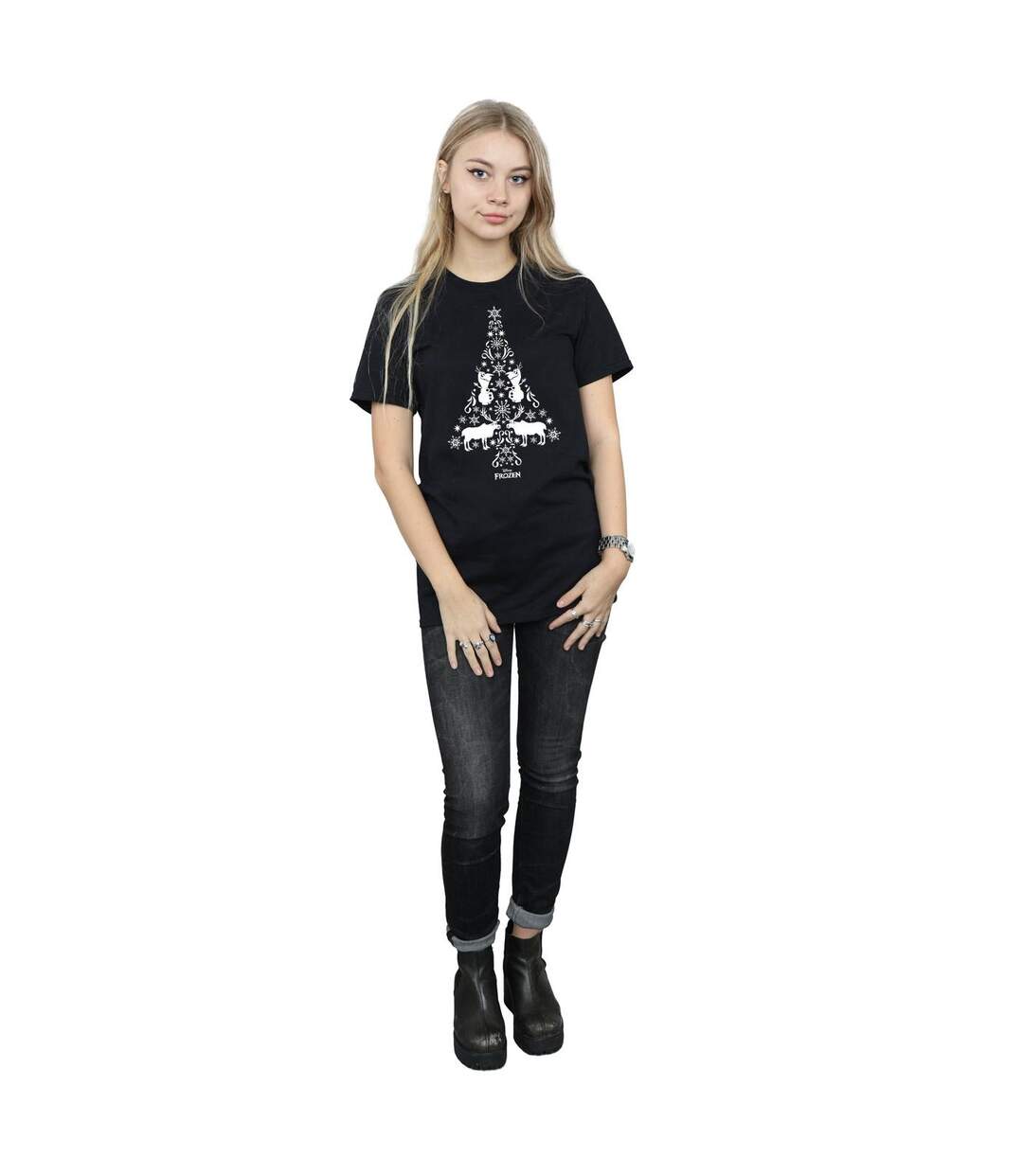 Disney - T-shirt FROZEN CHRISTMAS TREE - Femme (Noir) - UTBI24687-4