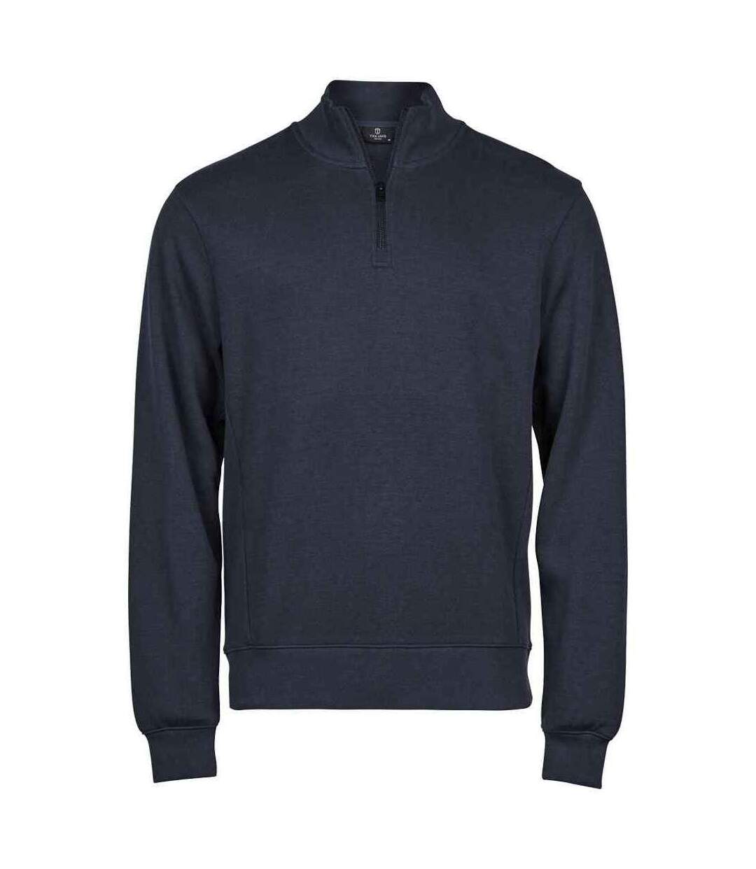 Mens ribber interlock half zip sweatshirt navy Tee Jays