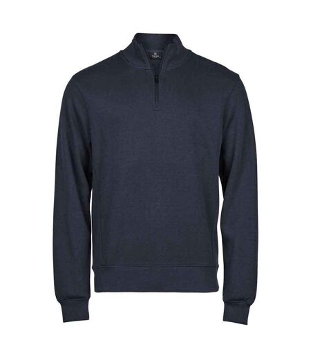 Tee Jays Mens Ribber Interlock Half Zip Sweatshirt (Navy) - UTPC6451