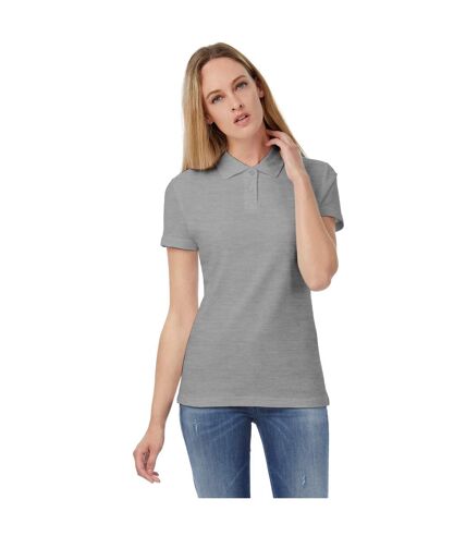 B&C Womens/Ladies ID.001 Plain Short Sleeve Polo Shirt (Heather Grey) - UTRW3525