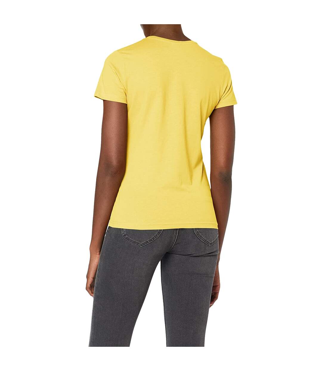 T-shirt col v femme jaune Stedman