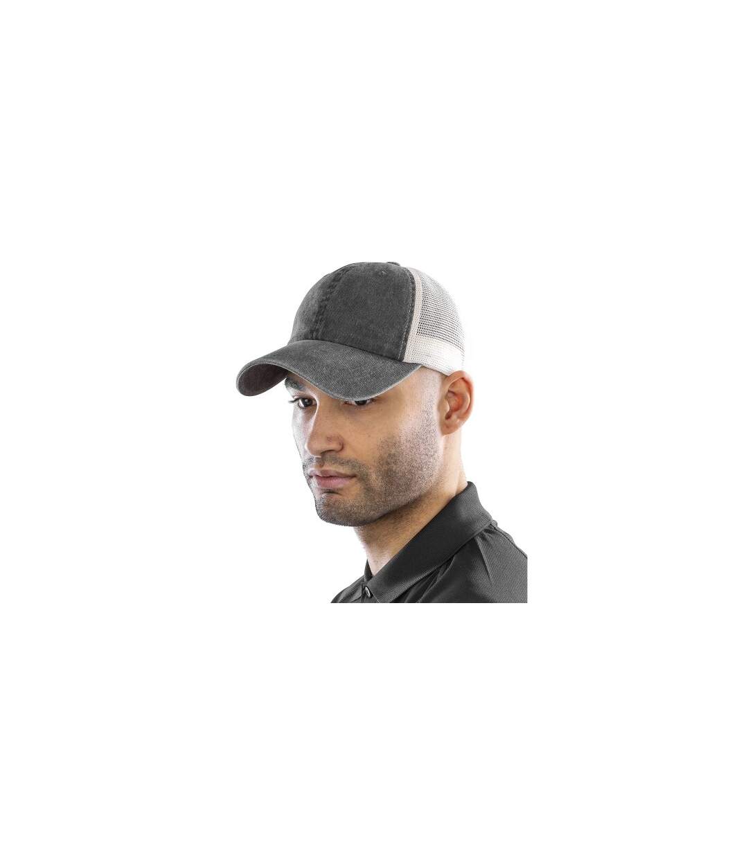 Casquette Motif/style Rétro Adulte Vieux Noir Result Headwear-1