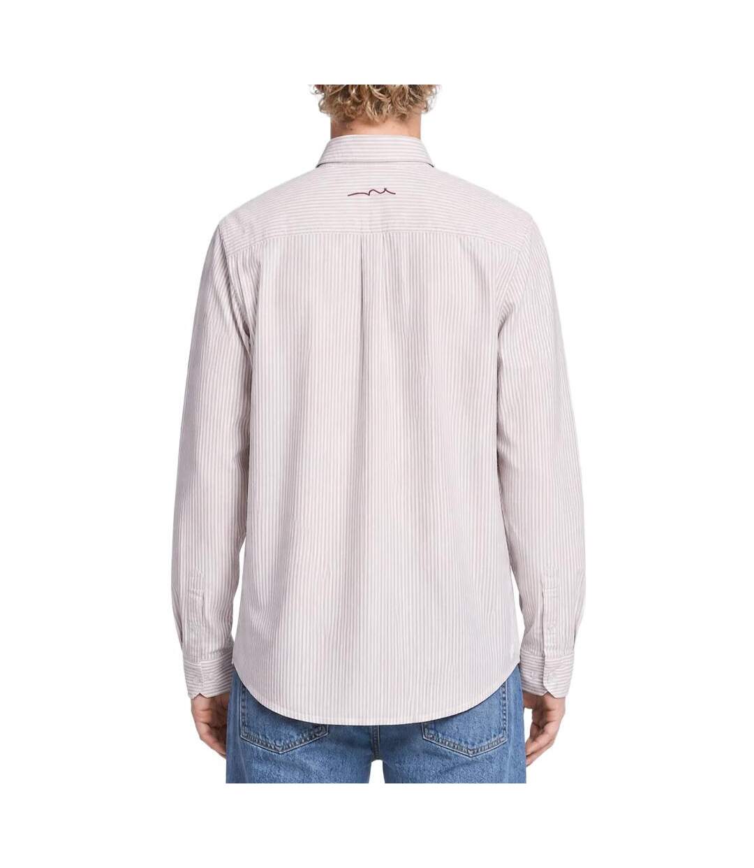 Chemise rayures beige/blanche homme teddy smith stanley-2