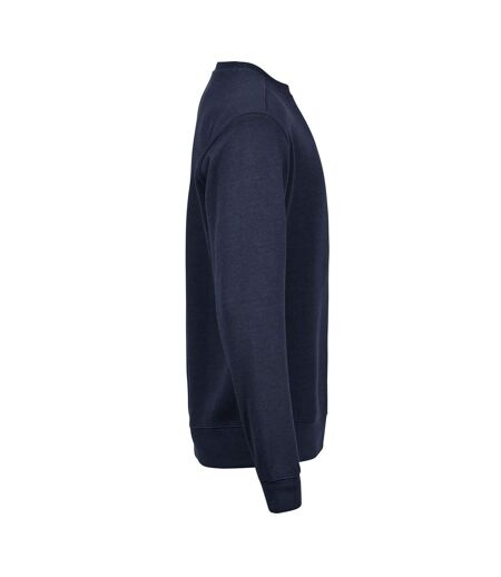 Mens Ribbed Interlock Crew Neck Sweatshirt Navy Tee Jays