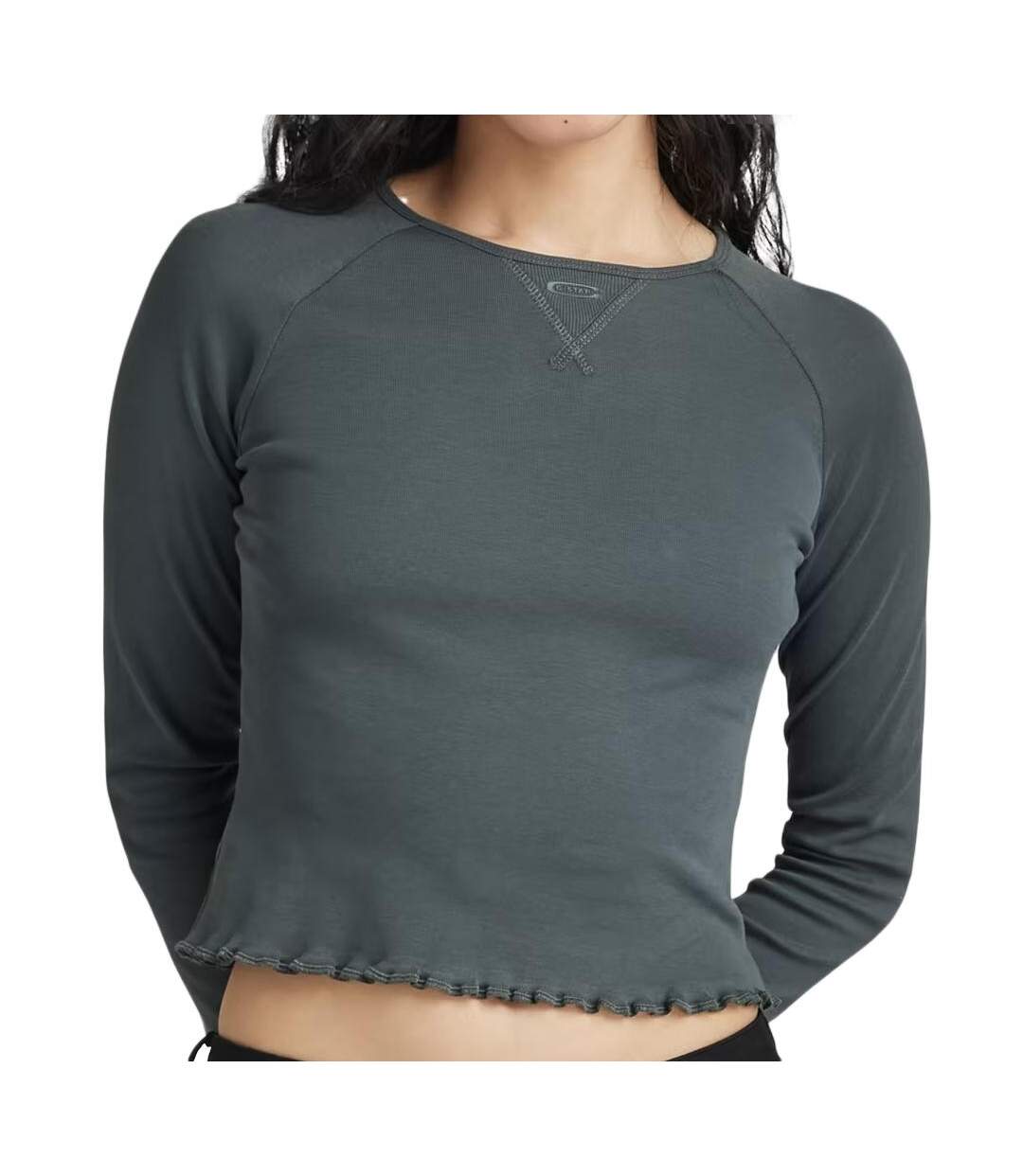 T-shirt Manches longues Vert Foncé Femme G-Star Cropped Baby Sis Raglan - L