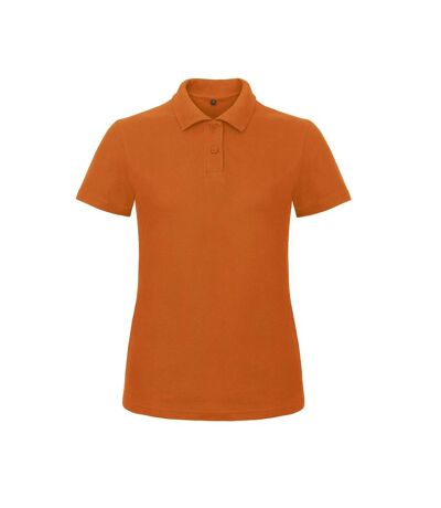 B&C Womens/Ladies ID.001 Plain Short Sleeve Polo Shirt (Orange)