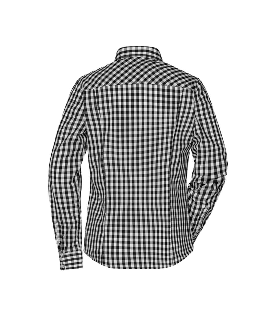Blouse Motif/style À Carreaux Femme Noir Blanc James And Nicholson-2